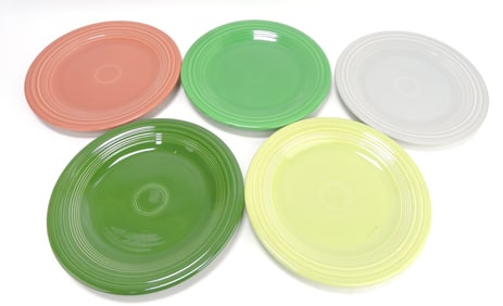 Fiesta 10" plate group, 5 - 50's colors