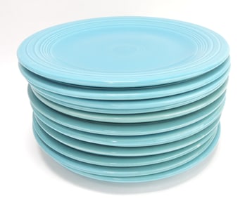 Fiesta 10" plate group, 12 turquoise