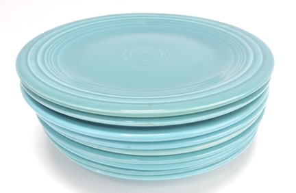Fiesta 10" plate group, 9 turquoise