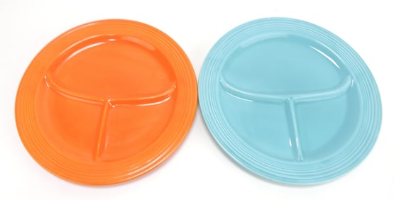 Fiesta 10 1/2" compartment plates, red,