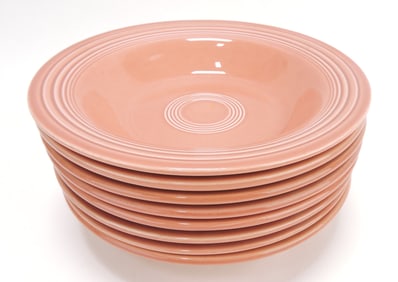 Fiesta deep plate group, 8 rose