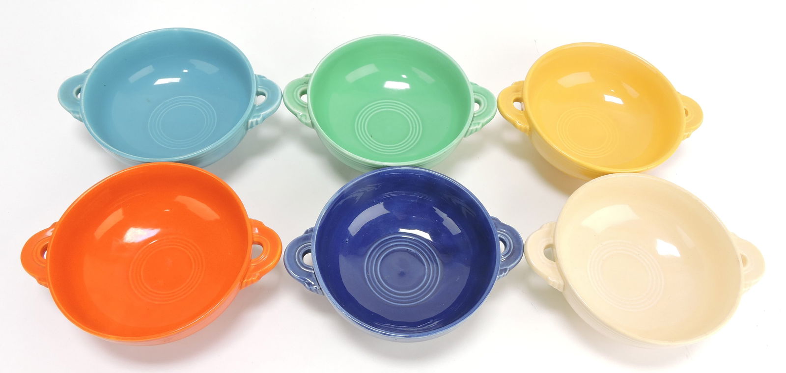 Fiesta cream soup group, all 6 original: colors
