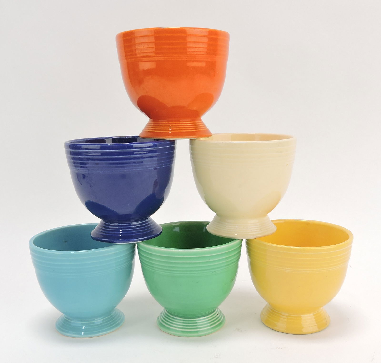 Fiesta egg cup group, all 6 original (1 of 1)