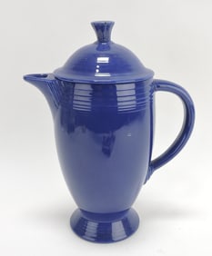 Fiesta coffee pot, cobalt, nick to finial