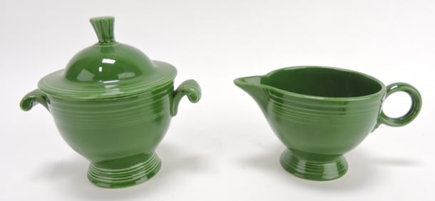 Fiesta cream & sugar, dark green