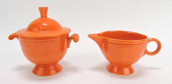 Fiesta cream & sugar, red