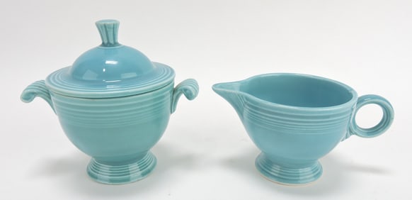 Fiesta cream & sugar, turquoise