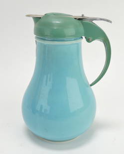 Fiesta syrup, turquoise, hairline to lid: .