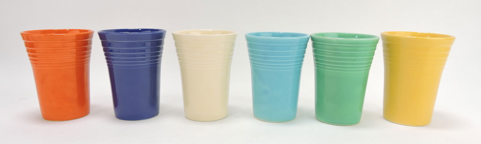 Fiesta water tumbler group, all 6: original colors