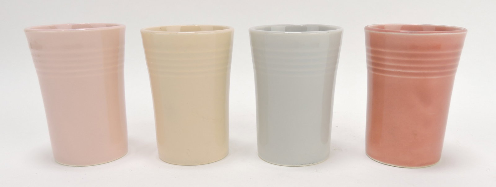 Fiesta Jubilee juice tumbler set:: shell pink, beige, gray, rose