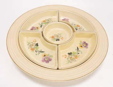 Fiesta relish tray with floral decal (1 of 1)