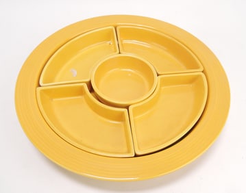 Fiesta relish tray, yellow