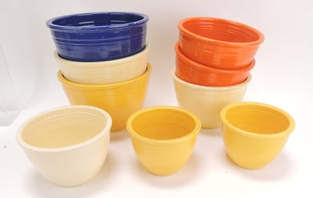 Fiesta lot of 9 mixing bowls: