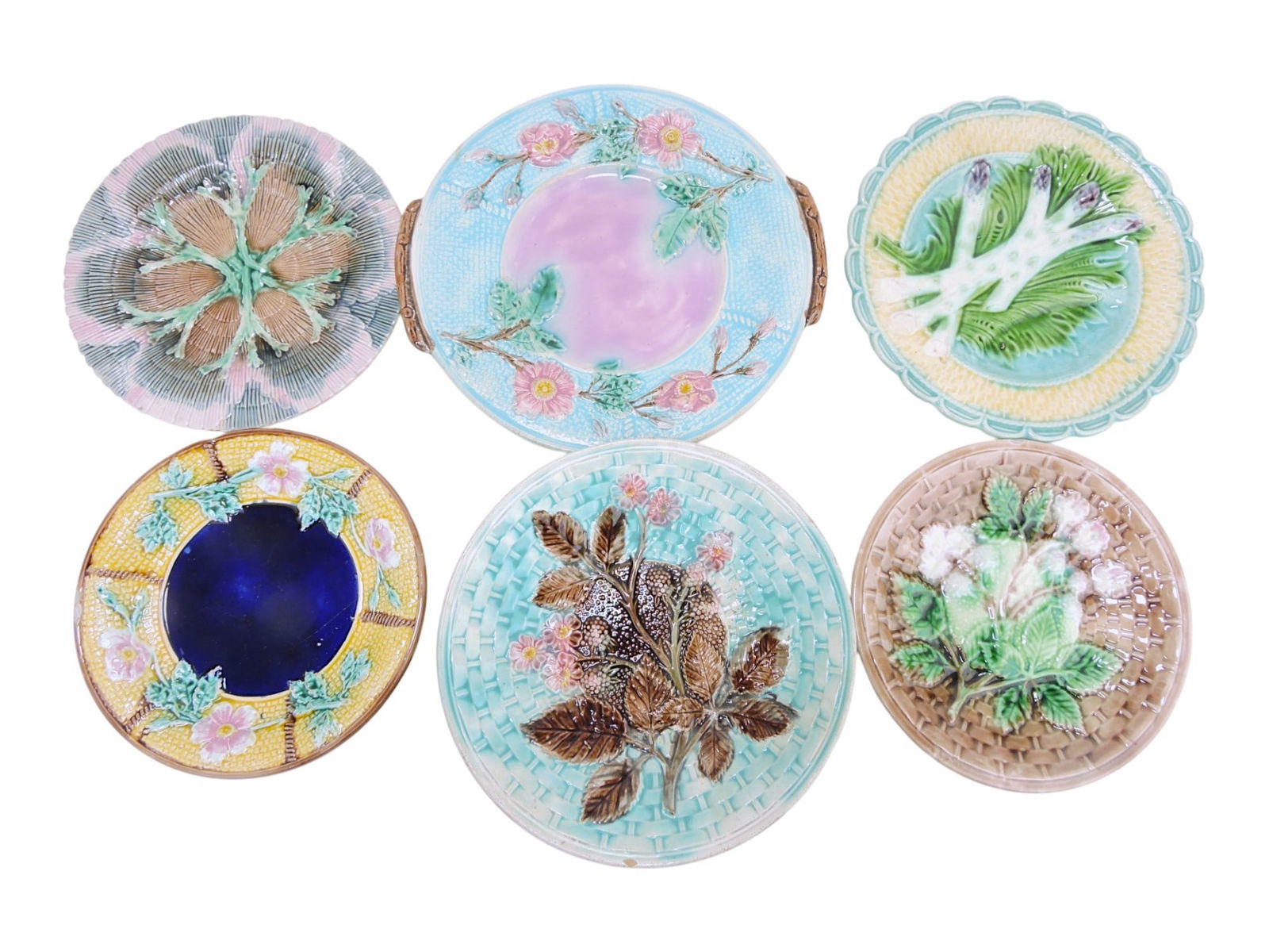 Majolica lot of 6 plates, 7 1/2" to (1 of 1)