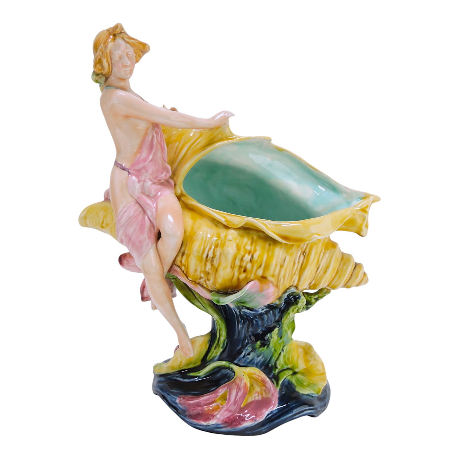 Continental majolica table center of (1 of 2)