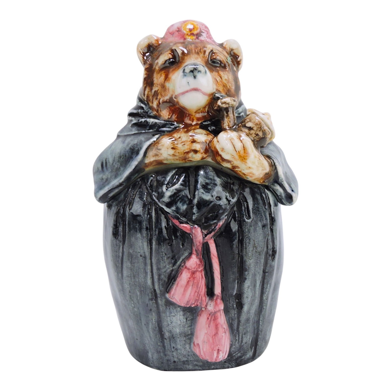 Continental majolica bear with pipe (1 of 1)
