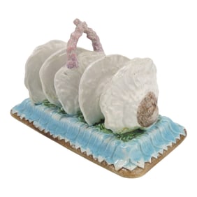 J R L majolica rare shells, coral, and