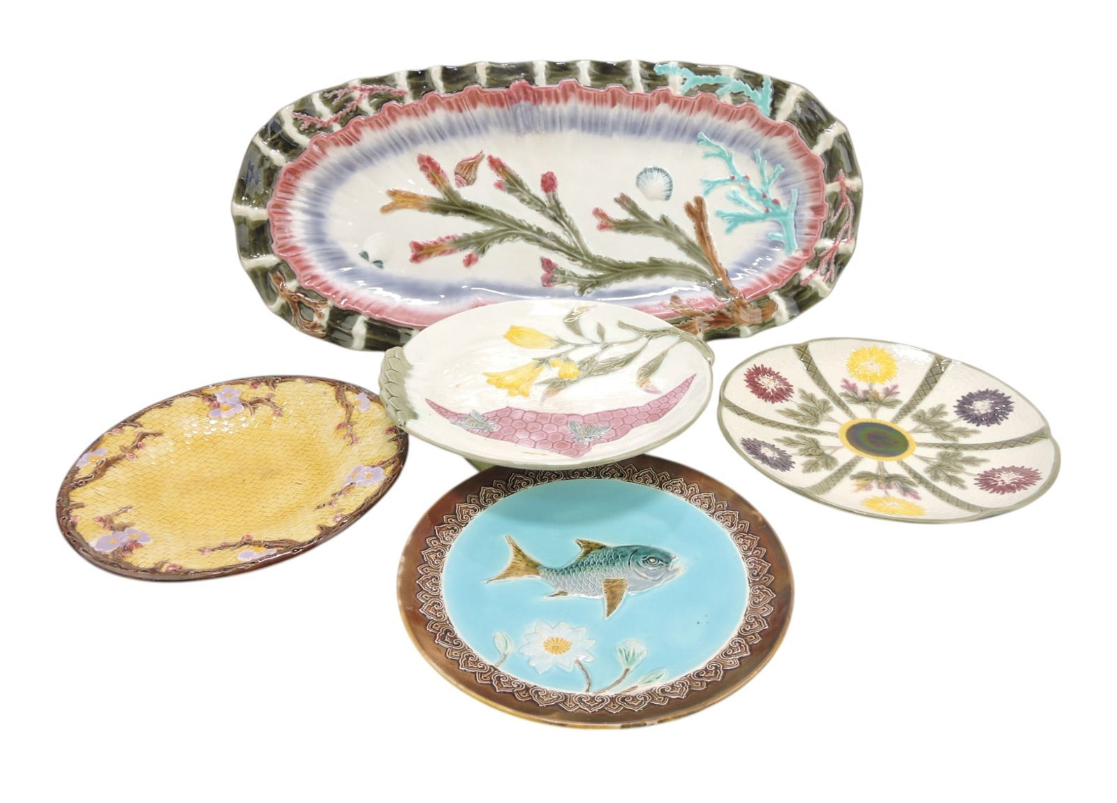 Majolica lot of 5 pieces: Wedgwood (1 of 1)