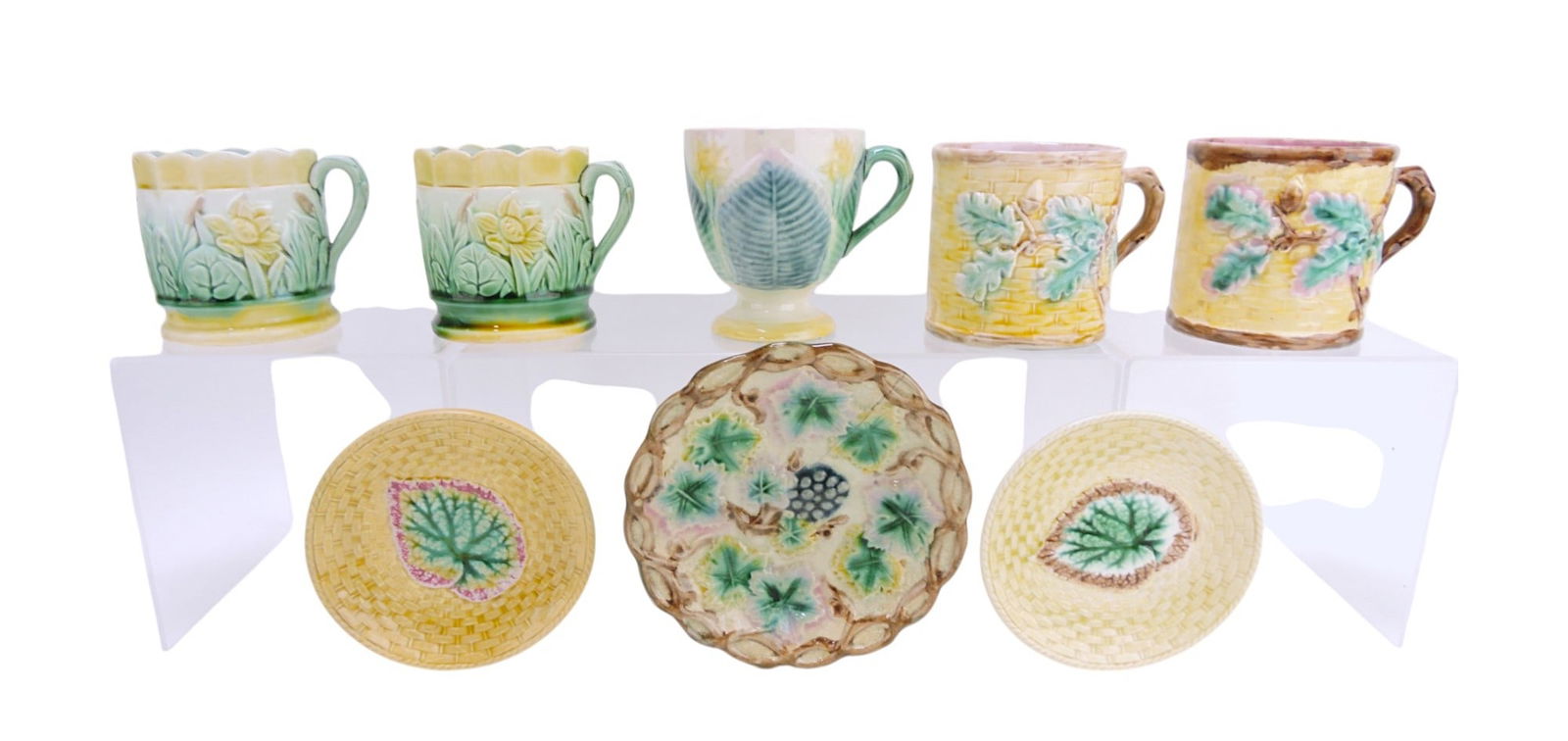 Etruscan majolica lot of 5 mugs and (1 of 1)