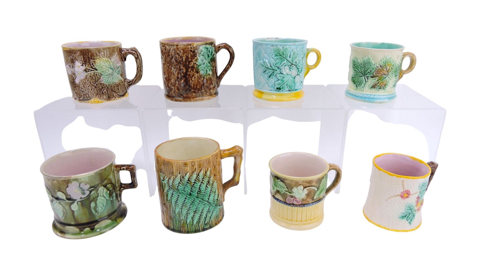 Majolica lot of 8 mugs, 3 1/2", (1 of 1)
