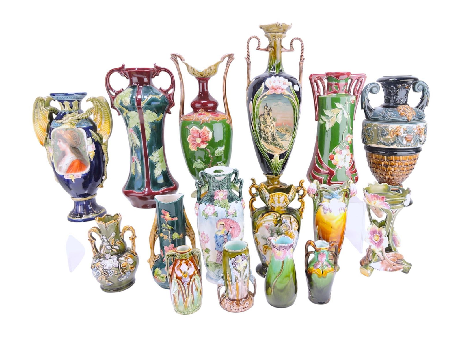 Continental lot of 16 vases, 5 1/2" to (1 of 1)