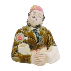 Majolica figural humidor of resting