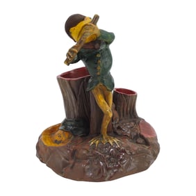Terra Cotta frog match striker, 8"