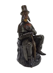 Terra Cotta figural humidor of man