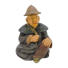 Terra Cotta large humidor of seated