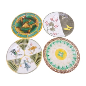 Wedgwood majolica lot of 4 - 9" plates,