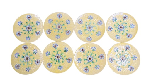 Majolica set of 8 - 8 1/4" plates