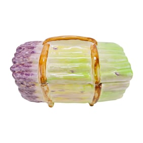 Majolica asparagus covered tureen with