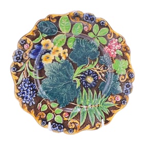 Samuel Alcock majolica 9" plate