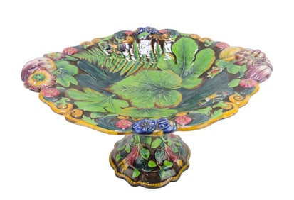 Samuel Alcock majolica large comport