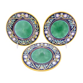 George Jones lot of 3 majolica