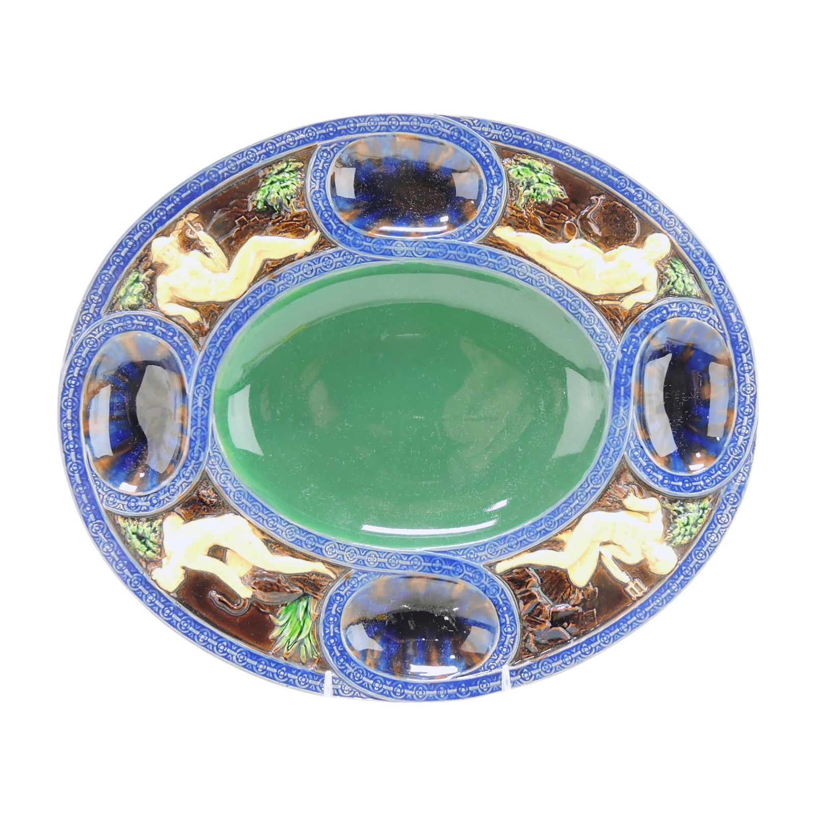 Minton majolica oval Palissy tray, (1 of 1)