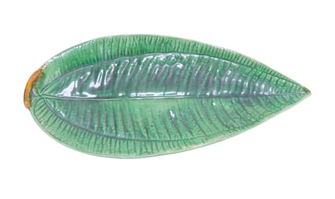 George Jones majolica leaf tray,