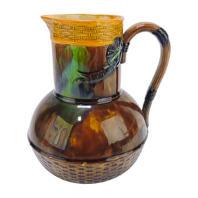 Brownfield majolica 7 1/2" rustic jug