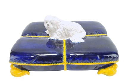 George Jones majolica cobalt desk