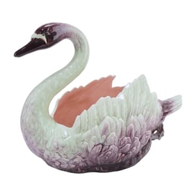 Julius Dressler majolica swan