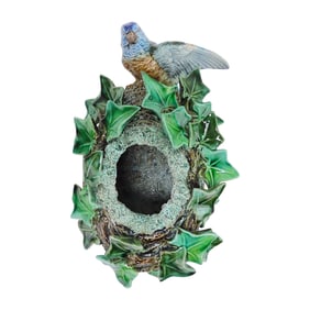 Hugo Lonitz majolica wall pocket