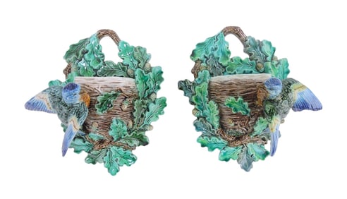 Hugo Lonitz pair of bird and bird's nest
