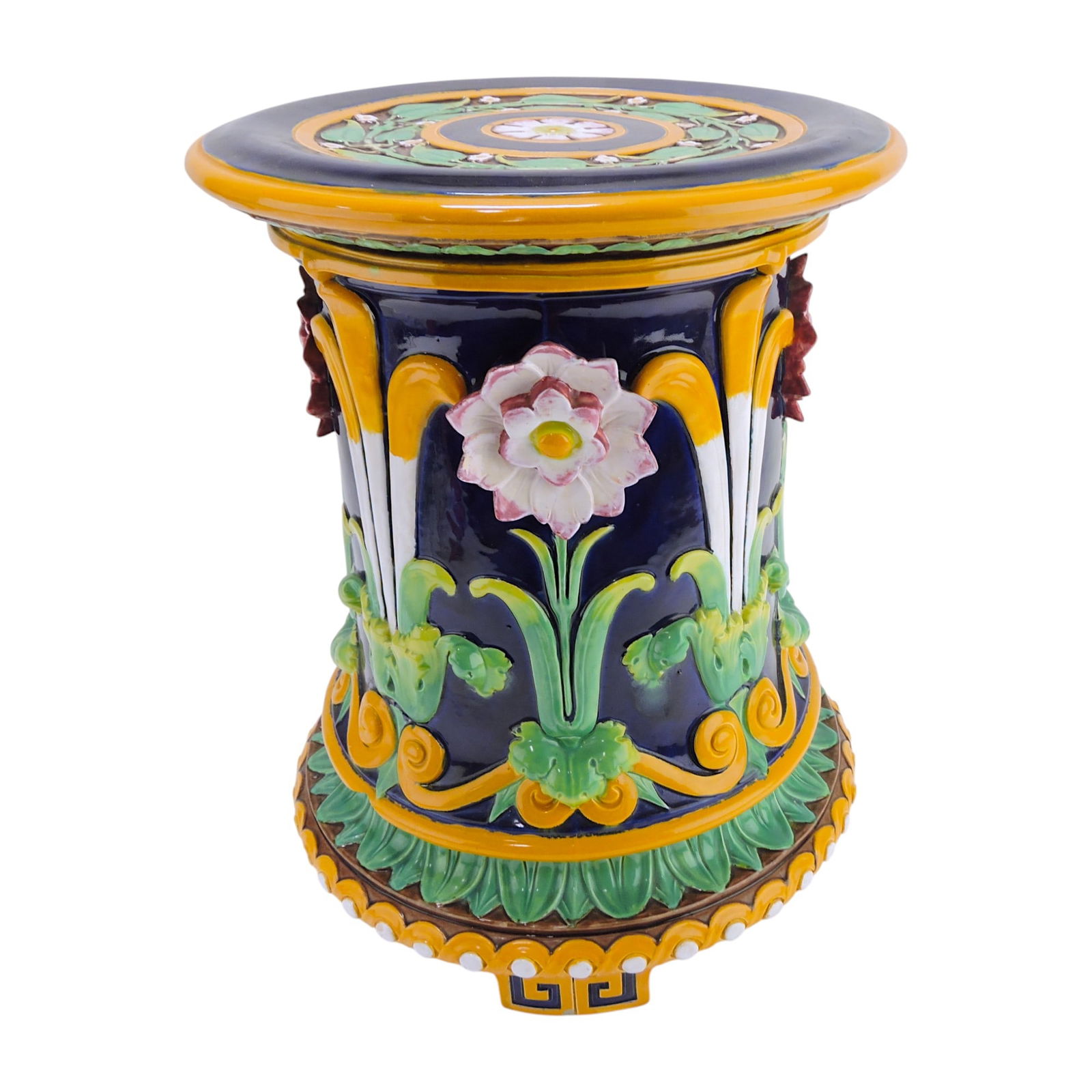 Minton majolica garden seat (1 of 3)