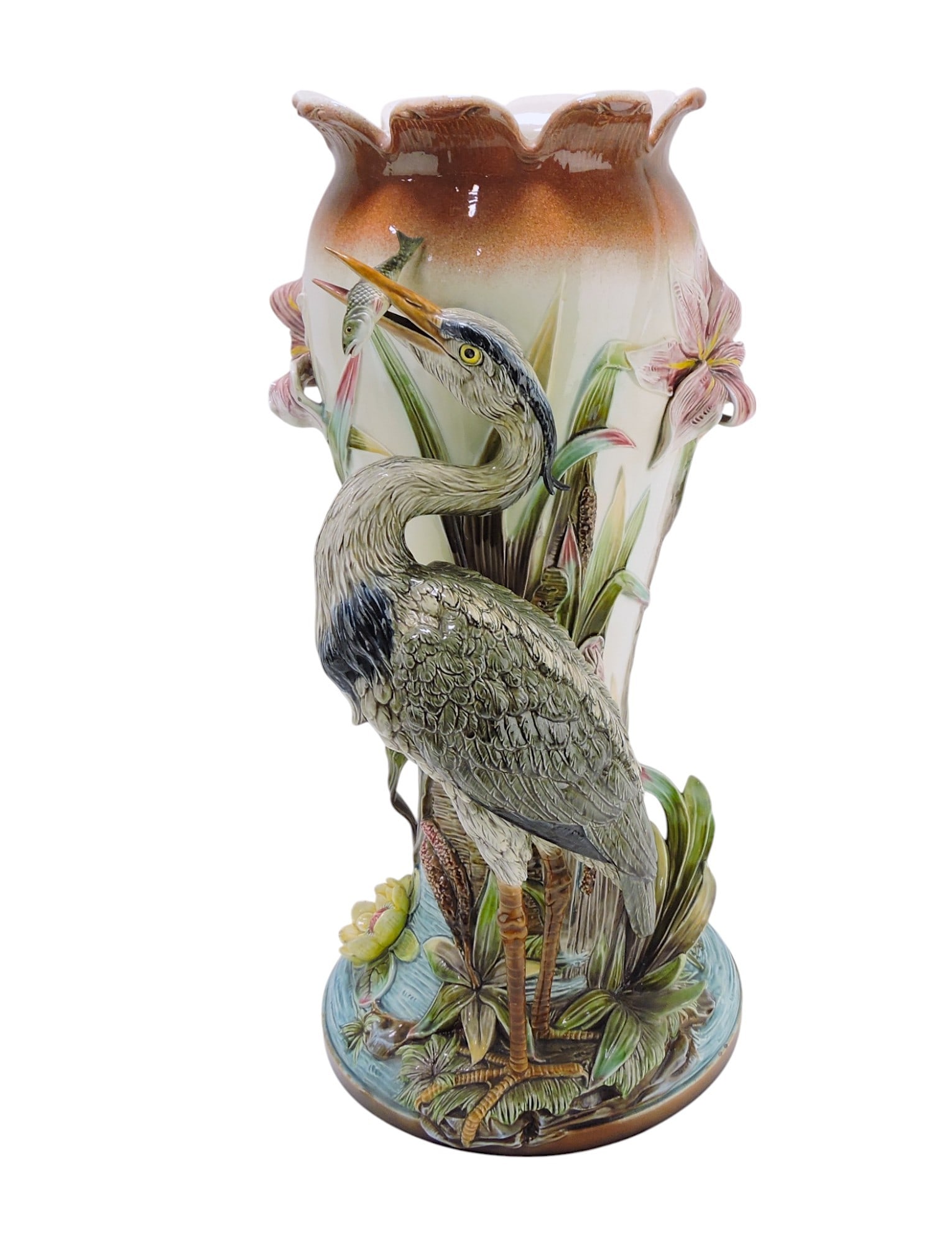 Rare fine majolica vase/umbrella (1 of 5)