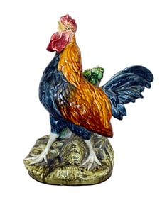 Choisy le Roi majolica rooster planter