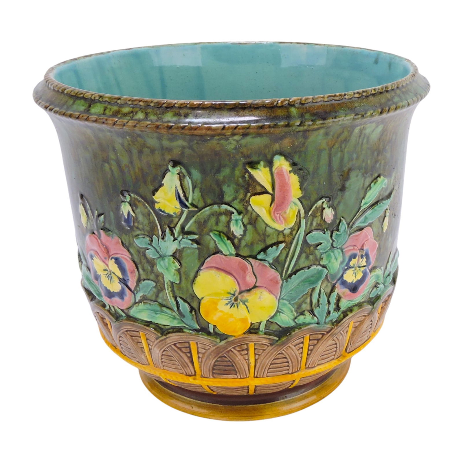 Copeland majolica cachepot (1 of 2)