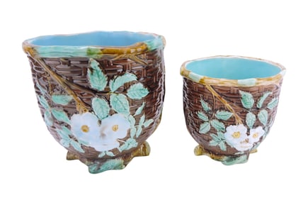 Holdcroft majolica lot of 2