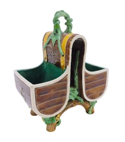 Minton majolica rustic card holder