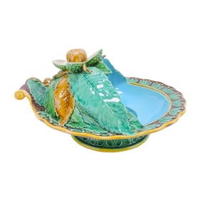 Minton majolica chestnut server,
