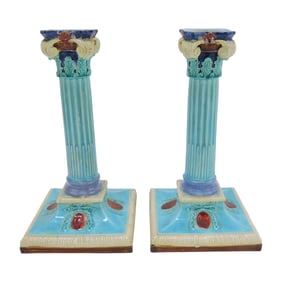 Royal Worcester pair of majolica